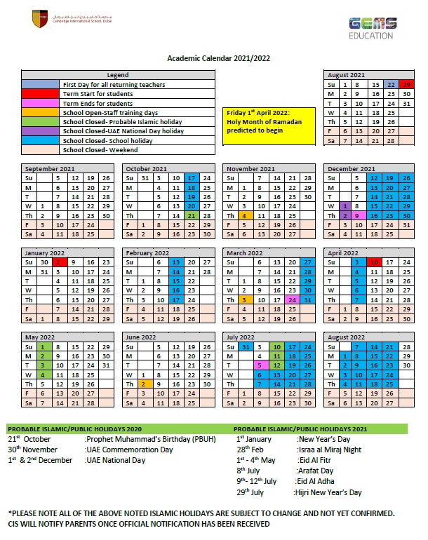 Us Cis Calendar 2022 Summer 2022 calendar